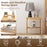2 Pieces 2 Tiers Bamboo Nightstand for Living Room Bedroom-Natural
