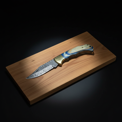 Ocean Wave Damascus Folding Knife - TF-100