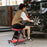 2-in-1 Folding Low Profile Mechanic Creeper with Padded Seat and 6 Wheels-Red