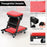 2-in-1 Folding Low Profile Mechanic Creeper with Padded Seat and 6 Wheels-Red