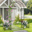 2 in 1 Garden Arbor with 2 Side Planters and 8 Ground Stakes-Black