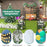 2 in 1 Garden Arbor with 2 Side Planters and 8 Ground Stakes-Black