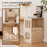 2-tier Wooden Cat Condo Indoor Symmetrical Cat House with Removable Cushions