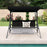 3-Person Porch Swing with Stand Outdoor Canopy Swing with Rattan Seat Back-Black