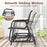 3-Piece Outdoor Glider Bistro Set with Tempered Glass Top and Metal Frame-Coffee
