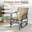 3-Piece Outdoor Glider Bistro Set with Tempered Glass Top and Metal Frame-Coffee