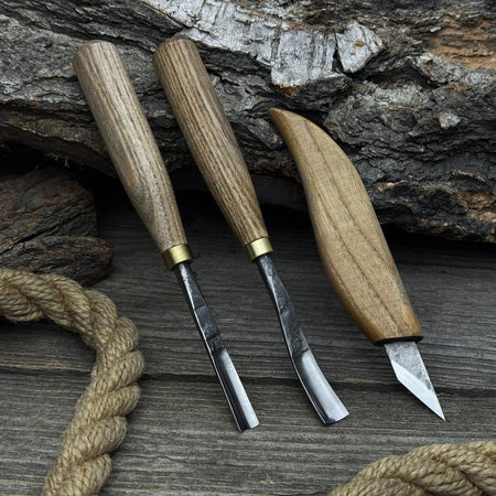3-Piece Carving Set – Detail Gouges & Whittling Knife