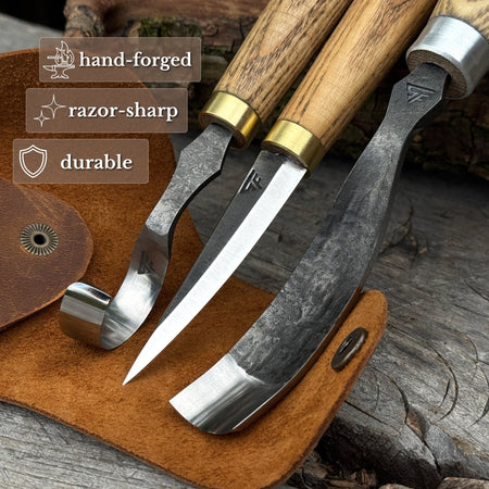 3-Piece Spoon Carving Tool Set