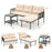 3-Piece L Shaped Patio Furniture Set PE Rattan Sectional Sofas-Beige