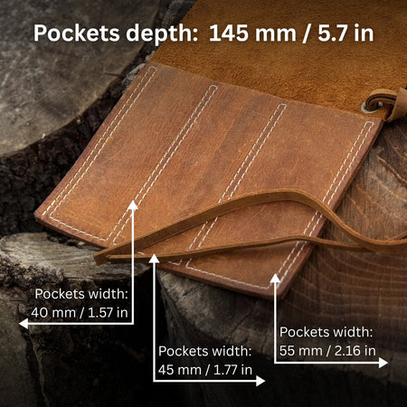 3 Pocket Leather Chisel Roll