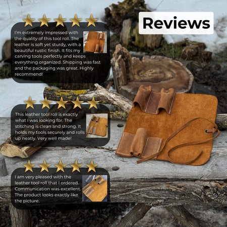 3 Pocket Leather Tool Roll