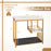 3-Tier Multi-function Marble End Table with Storage Shelf-Golden