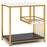 3-Tier Multi-function Marble End Table with Storage Shelf-Golden