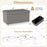 30 Inches Storage Ottoman Bench with Tray and Rubber Wood Legs-Gray