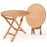 31.5 Inch Folding Patio Indonesia Teak Wood Round Coffee Table