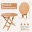 31.5 Inch Folding Patio Indonesia Teak Wood Round Coffee Table