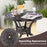 31.5 Inch Cast Aluminum Table Patio Round Dining Table with Umbrella Hole-Copper
