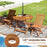 35.5 Inch Solid Wood Patio Dining Table Octagon Table with 1.97 Inch Umbrella Hole