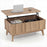 35.5" Rectangle Wooden Fluted Lift Top Coffee Table-Walnut
