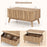 35.5" Rectangle Wooden Fluted Lift Top Coffee Table-Walnut