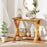 35 Inch Solid Teak Wood Console Table with Storage Shelf