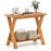 35 Inch Solid Teak Wood Console Table with Storage Shelf