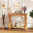 35 Inch Solid Teak Wood Console Table with Storage Shelf