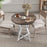 36 Inch Round Dining Table with Metal Pedestal Base-Natural