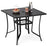 36 Inch Square Patio Table for 4 Metal Dining Table with Umbrella Hole-Black