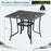 36 Inch Square Patio Table for 4 Metal Dining Table with Umbrella Hole-Black