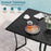 36 Inch Square Patio Table for 4 Metal Dining Table with Umbrella Hole-Black