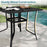 36 Inch Square Patio Table for 4 Metal Dining Table with Umbrella Hole-Black