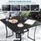 36 Inch Square Patio Table for 4 Metal Dining Table with Umbrella Hole-Black