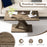 37.5 Inch Rectangular Coffee Table with Stable Base and Rubber Wood Connection for Living Room-Brown