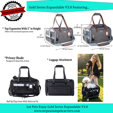 Mr. Peanut's Gold Series Expandable V3.0 Pet Carrier - Updated Model Landing 9/15