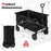 38 Inch 400 LBS Heavy-Duty Collapsible Wagon Cart with Adjustable Handle for Camping Garden-Black
