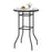 38 Inch Patio Bar Table with Tempered Glass Tabletop