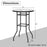 38 Inch Patio Bar Table with Tempered Glass Tabletop