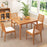40 Inch Acacia Wood Dining Square Bistro Table with 1.96 Inch Umbrella Hole