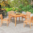 40 Inch Acacia Wood Dining Square Bistro Table with 1.96 Inch Umbrella Hole
