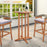 39 Inch Outdoor Acacia Wood Bar Table with Slatted Table Top