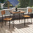 3 Piece Dining Table Set for 2 Wood Square Table with Metal Frame-Brown
