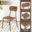 3 Piece Dining Table Set for 2 Wood Square Table with Metal Frame-Brown