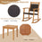 3 Pieces Acacia Wood Patio Rocking Chair Set with Side Table