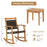3 Pieces Acacia Wood Patio Rocking Chair Set with Side Table