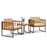 3 Pieces Patio Chair Set Acacia Wood Outdoor Sofa Set with Soft Cushions-Beige