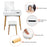 Wooden Vanity Table with Flip Top Mirror and Cushioned Stool