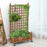 50 Inch Wood Planter Box with Trellis Mobile Raised Bed for Climbing Plant