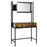 Industrial Vanity Table with 3-Height Adjustable Mirror Bag-Brown