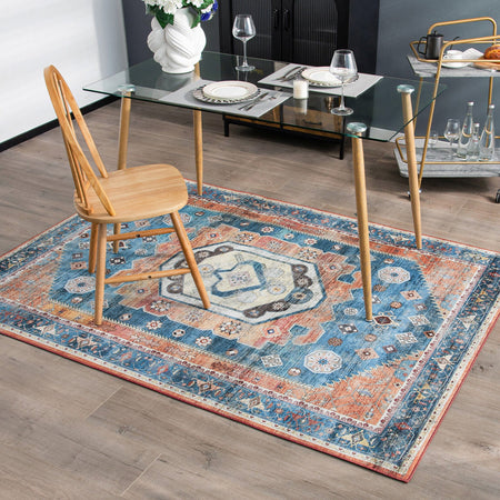 5 x 7 Inch Non-Shedding Distressed Vintage Indoor Area Rug